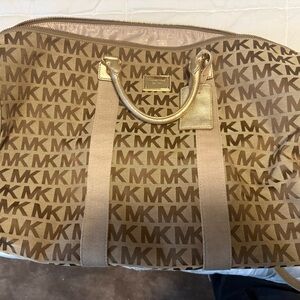 Michael Kors Brown Monogram Duffel Bag